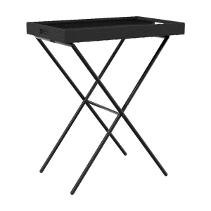 Dienbladtafel inklapbaar 65x40x75 cm poly rattan zwart Dienbladtafel inklapbaar 65x40x75 cm poly rattan zwart