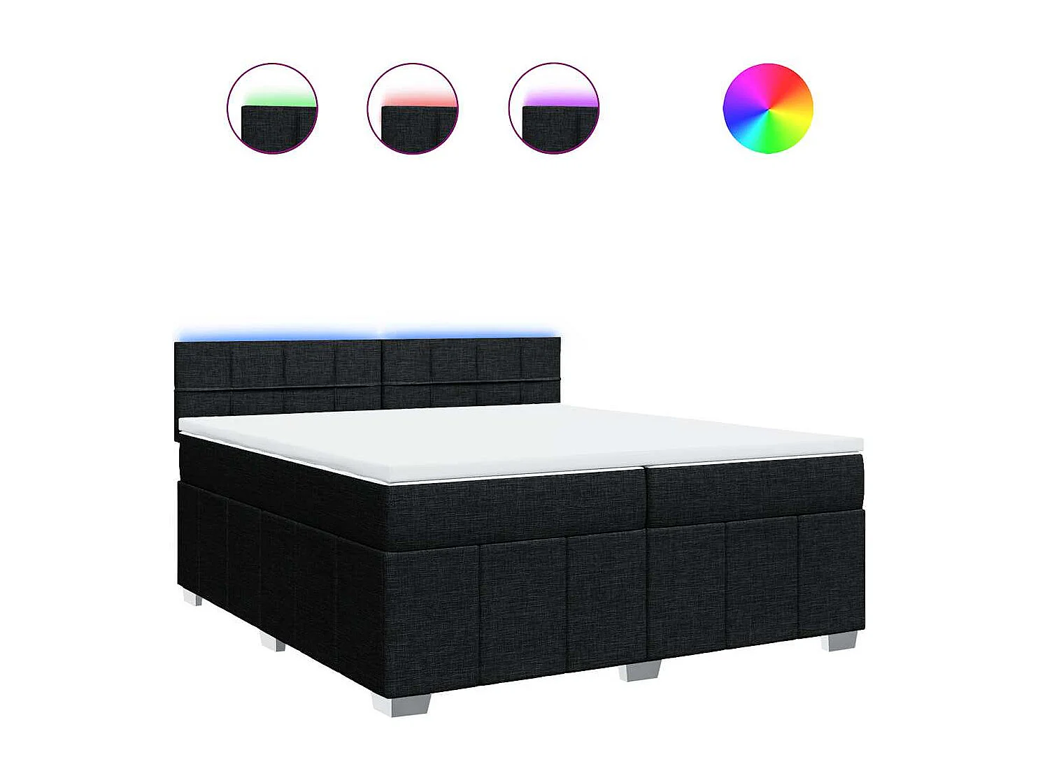Boxspring met matras stof zwart 200x200 cm