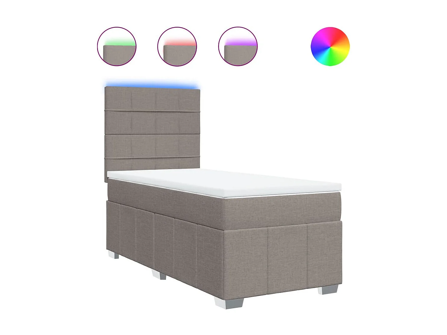 Boxspring met matras stof taupe 80x200 cm