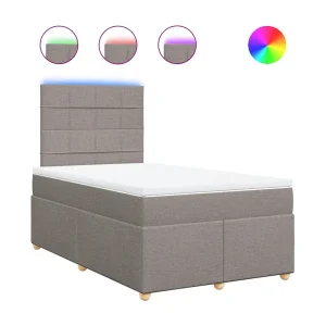 Boxspring met matras stof taupe 120×200 cm Boxspring met matras stof taupe 120×200 cm