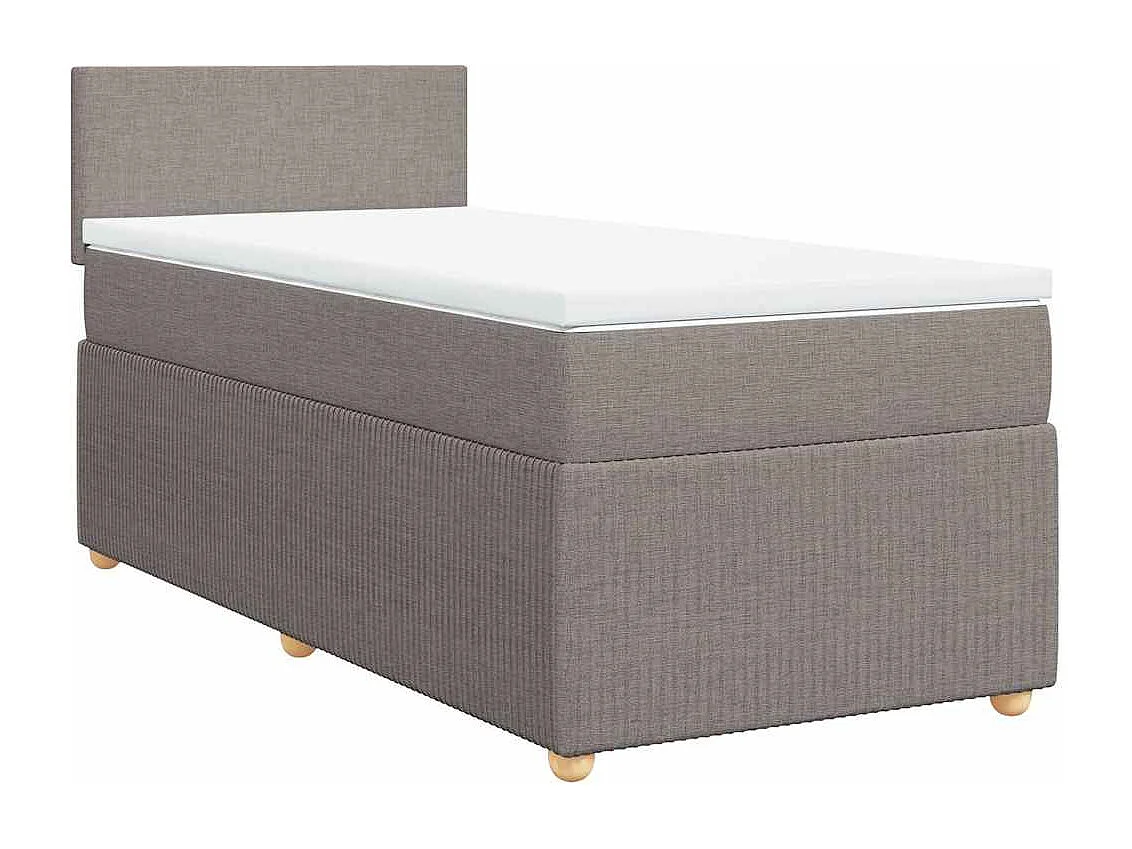 Boxspring met matras stof taupe 90x190 cm