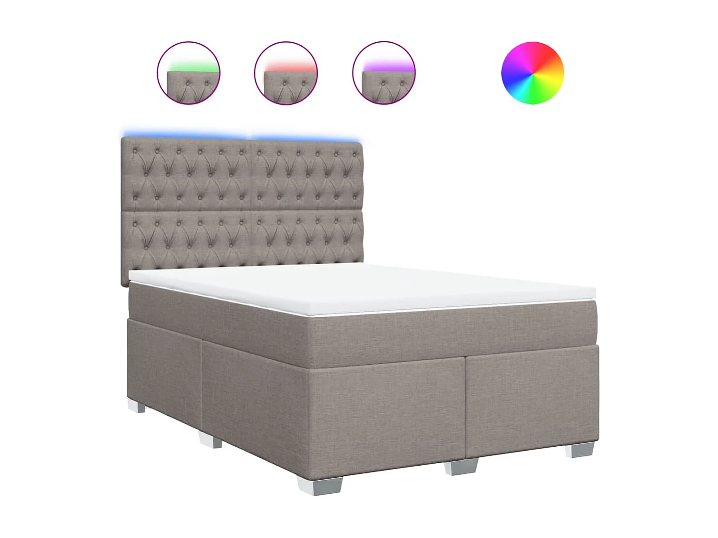 Boxspring met matras stof taupe 160x200 cm