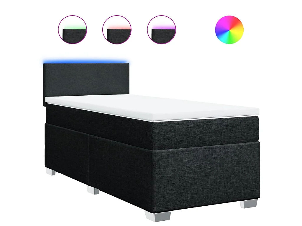 Boxspring met matras stof zwart 80x200 cm
