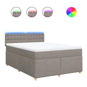 Boxspring met matras stof taupe 140×200 cm Boxspring met matras stof taupe 140×200 cm