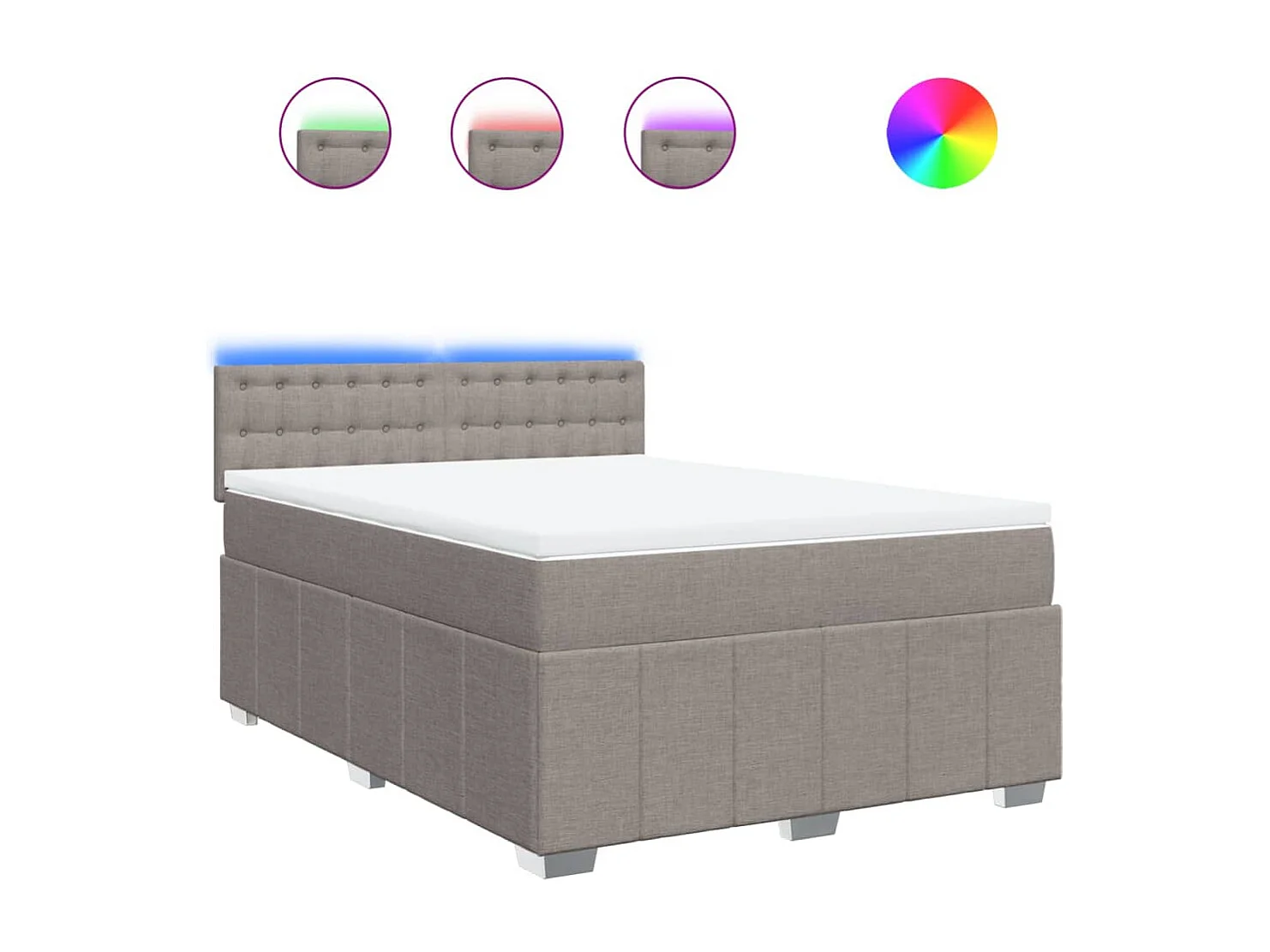 Boxspring met matras stof taupe 140x200 cm