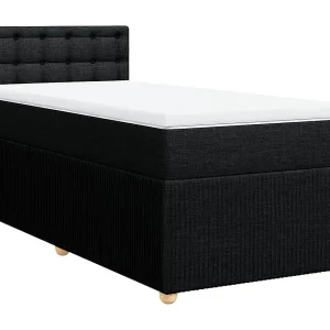 Boxspring met matras stof zwart 90×200 cm Boxspring met matras stof zwart 90×200 cm
