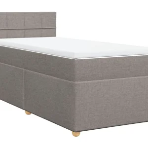 Boxspring met matras stof taupe 90×200 cm Boxspring met matras stof taupe 90×200 cm