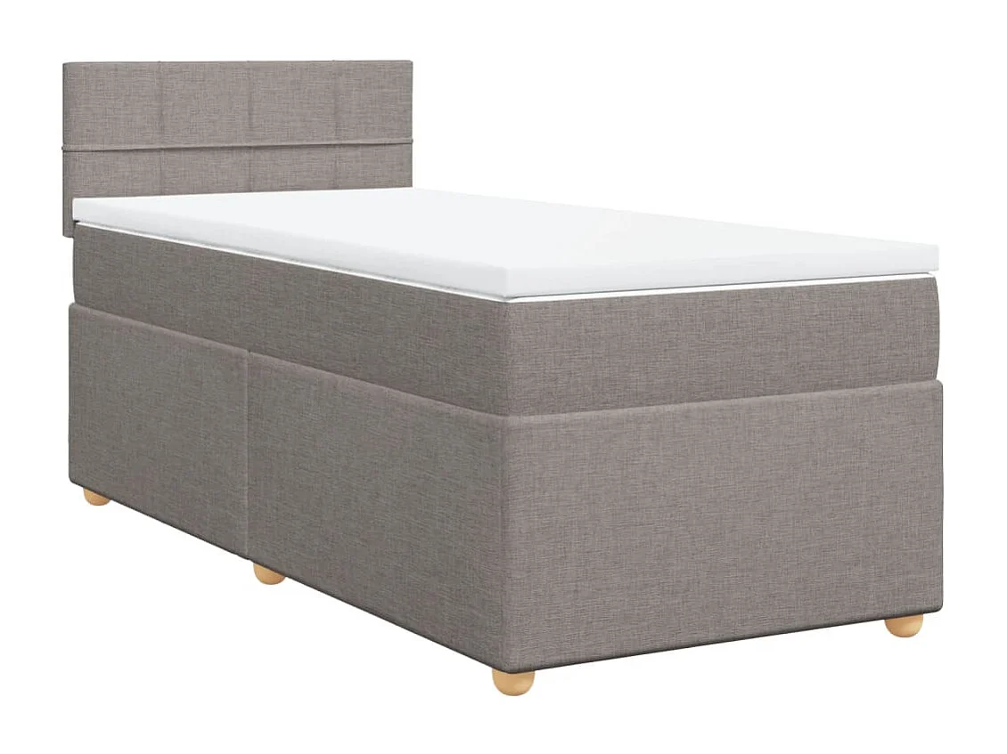 Boxspring met matras stof taupe 90x200 cm