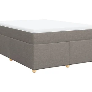 Boxspring met matras stof taupe 140×200 cm Boxspring met matras stof taupe 140×200 cm