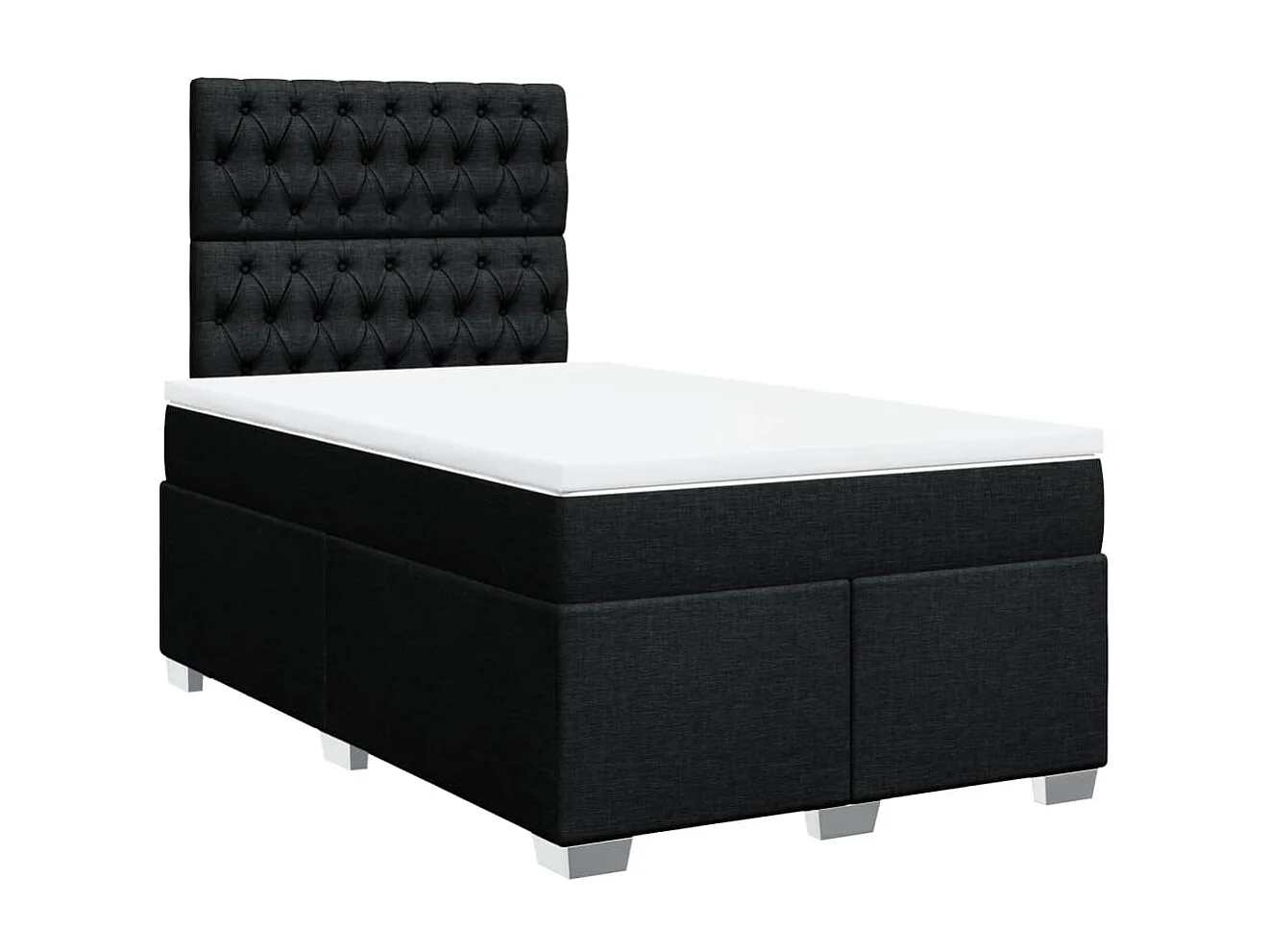 Boxspring met matras stof zwart 120x190 cm