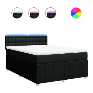 Boxspring met matras stof zwart 140×190 cm Boxspring met matras stof zwart 140×190 cm