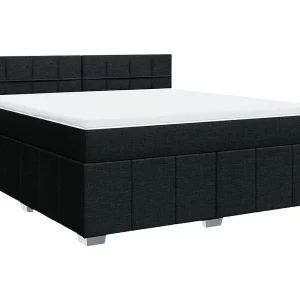Boxspring met matras stof zwart 180×200 cm Boxspring met matras stof zwart 180×200 cm
