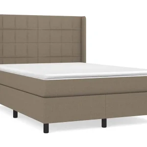 Boxspring met matras stof taupe 140×200 cm