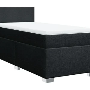 Boxspring met matras stof zwart 80×200 cm Boxspring met matras stof zwart 80×200 cm