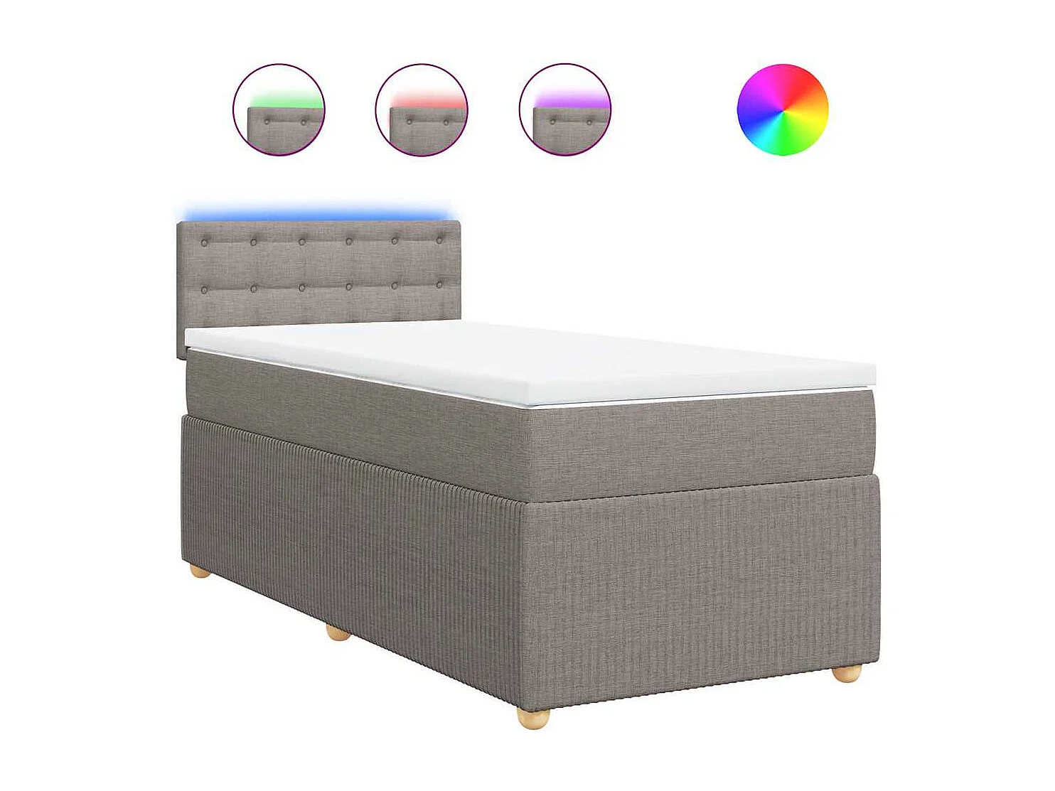 Boxspring met matras stof taupe 80x200 cm