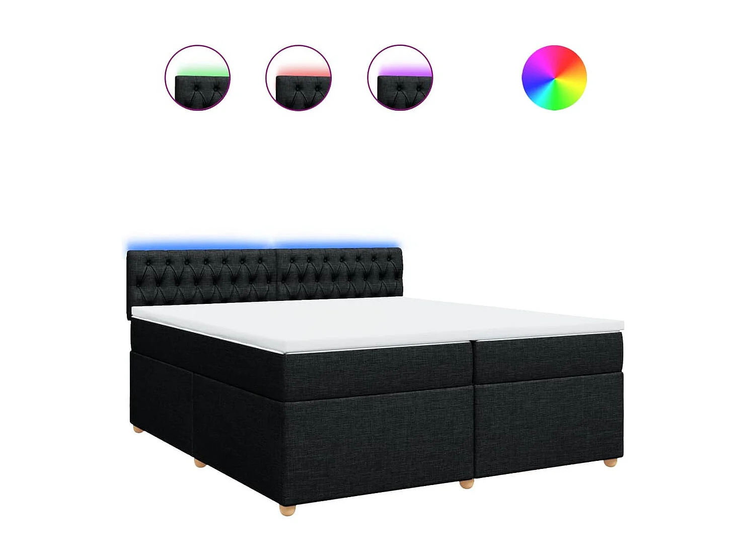 Boxspring met matras stof zwart 200x200 cm