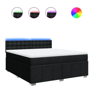 Boxspring met matras stof zwart 180×200 cm Boxspring met matras stof zwart 180×200 cm