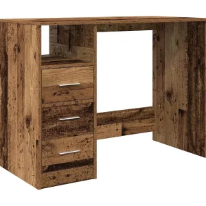Bureau 102x50x76 cm bewerkt hout oud houtkleurig