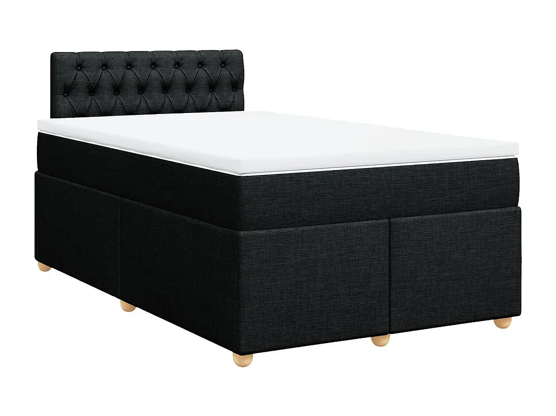Boxspring met matras stof zwart 120x200 cm