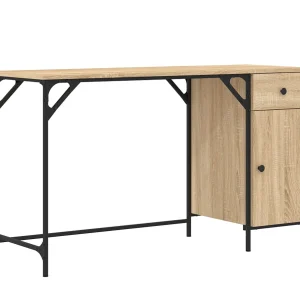 Bureau 131x48x75 cm bewerkt hout sonoma eikenkleurig