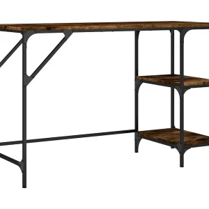 Bureau 120x50x75 cm metaal en bewerkt hout gerookt eikenkleurig Bureau 120x50x75 cm metaal en bewerkt hout gerookt eikenkleurig