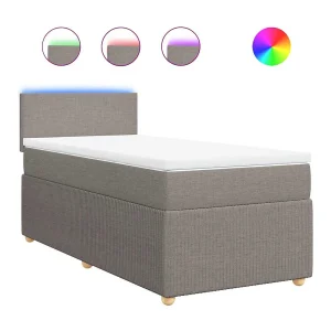 Boxspring met matras stof taupe 90×190 cm Boxspring met matras stof taupe 90×190 cm