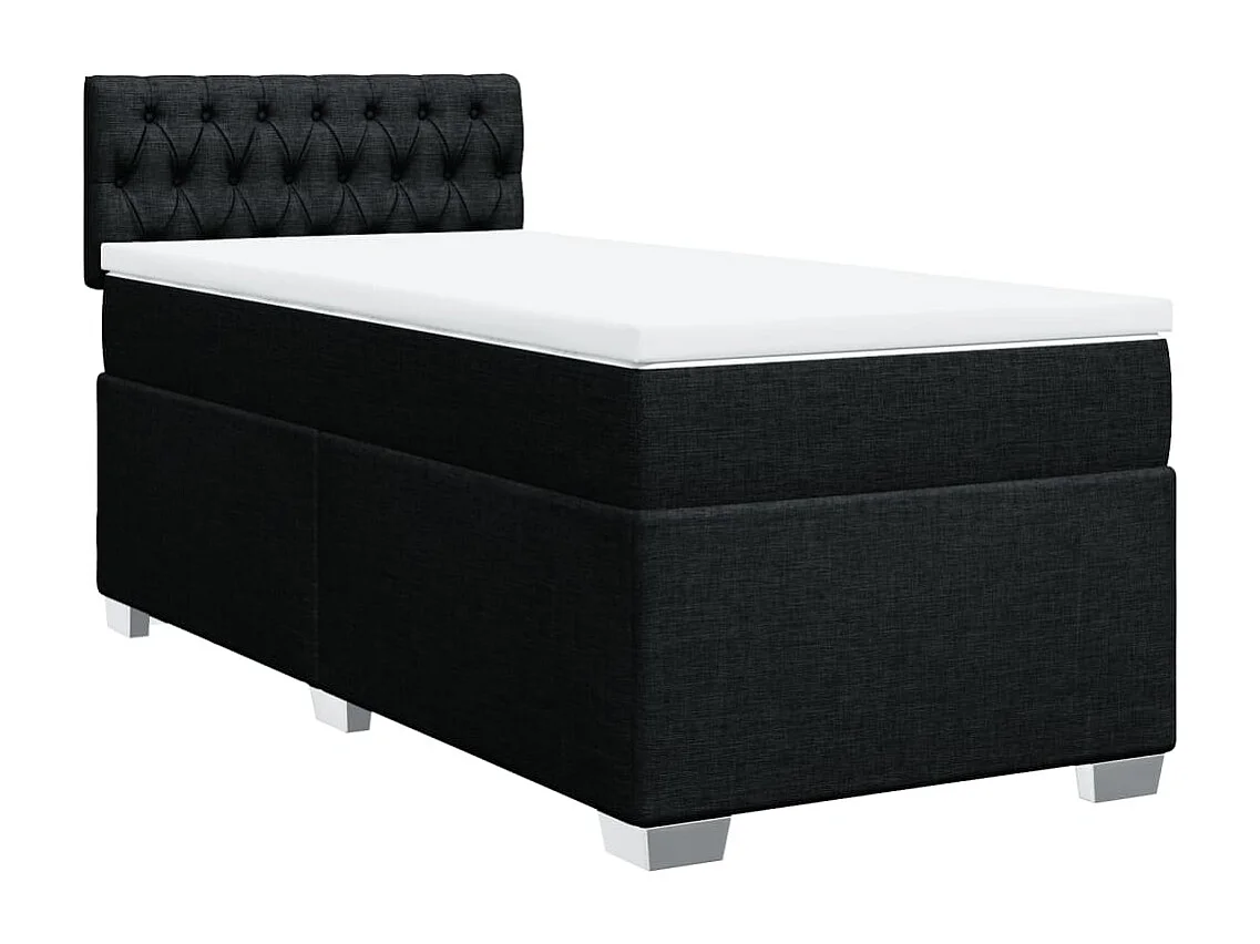 Boxspring met matras stof zwart 90x190 cm