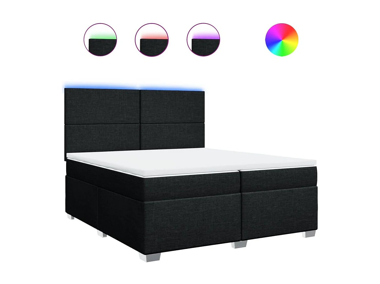 Boxspring met matras stof zwart 200x200 cm