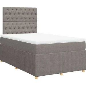 Boxspring met matras stof taupe 120×190 cm Boxspring met matras stof taupe 120×190 cm