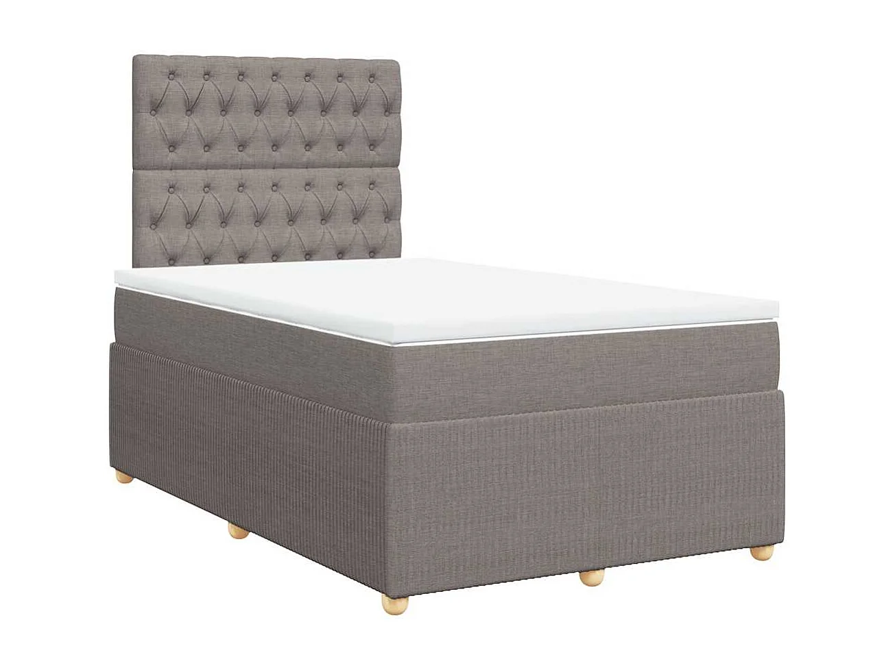 Boxspring met matras stof taupe 120x190 cm