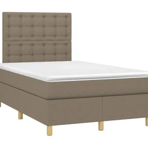 Boxspring met matras stof taupe 120×190 cm Boxspring met matras stof taupe 120×190 cm