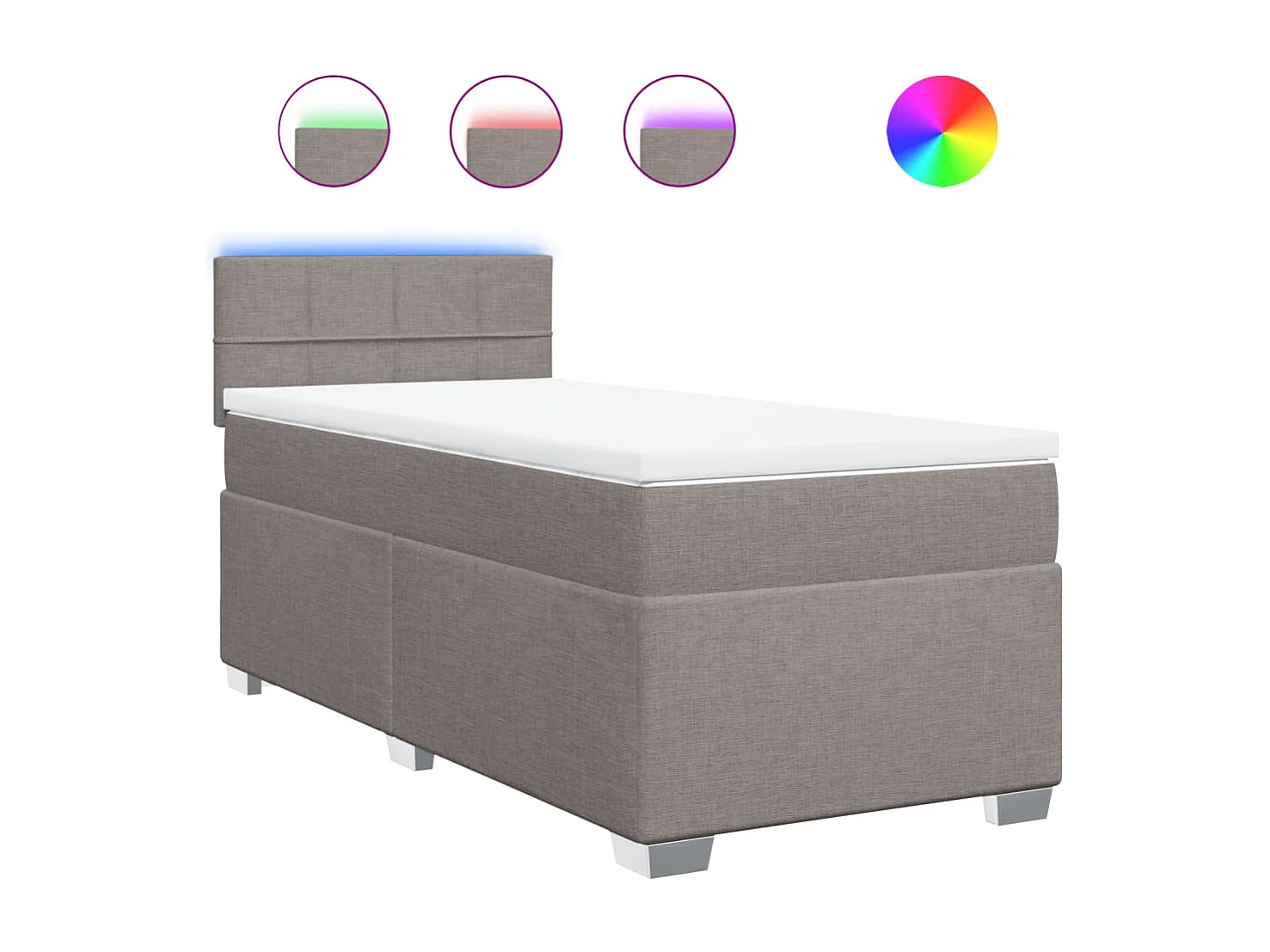 Boxspring met matras stof taupe 100x200 cm