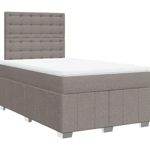 Boxspring met matras stof taupe 120×190 cm Boxspring met matras stof taupe 120×190 cm