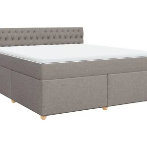 Boxspring met matras stof taupe 180×200 cm Boxspring met matras stof taupe 180×200 cm