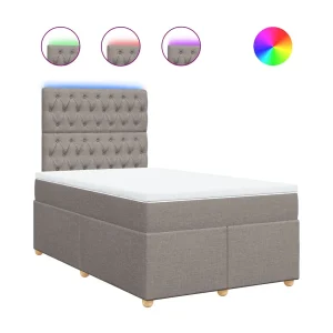 Boxspring met matras stof taupe 120×200 cm Boxspring met matras stof taupe 120×200 cm