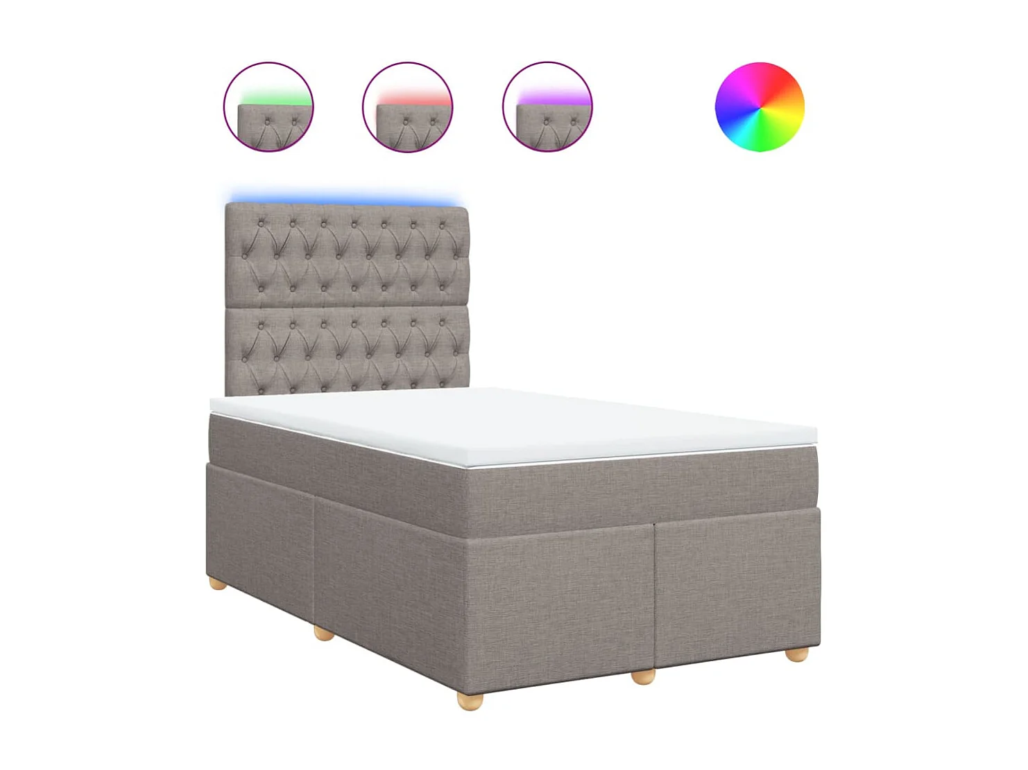 Boxspring met matras stof taupe 120x200 cm