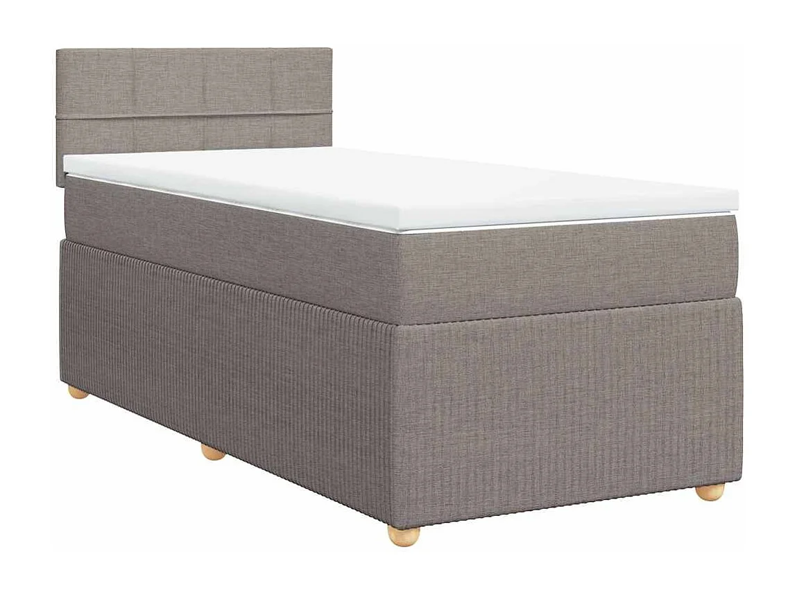 Boxspring met matras stof taupe 90x190 cm