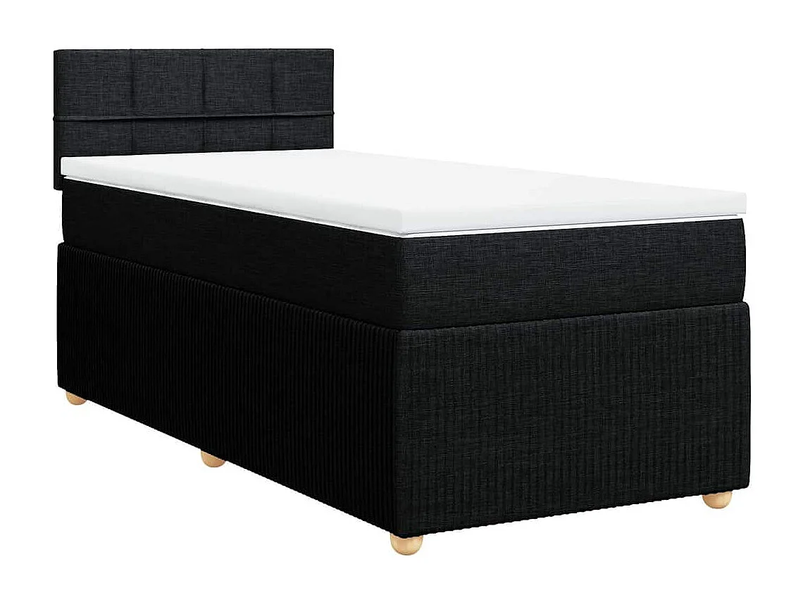 Boxspring met matras stof zwart 90x200 cm