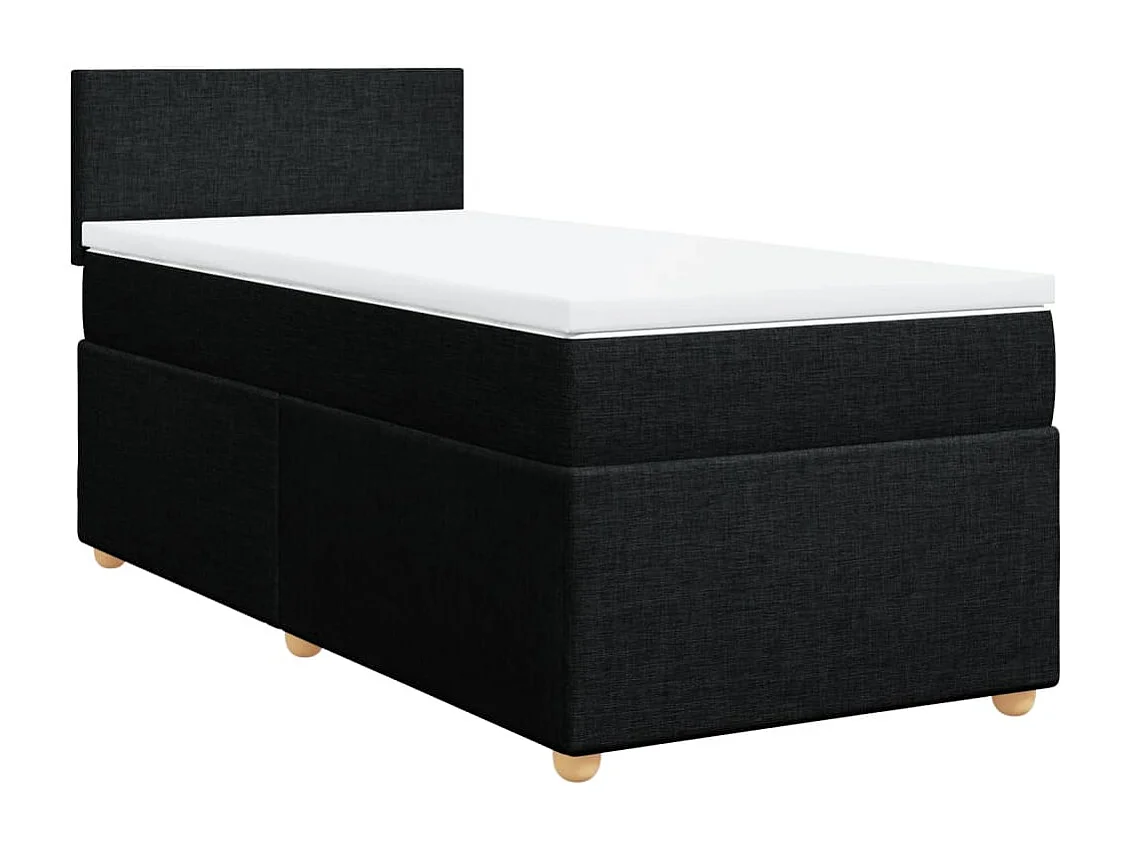Boxspring met matras stof zwart 100x200 cm