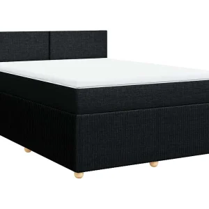 Boxspring met matras stof zwart 160×200 cm Boxspring met matras stof zwart 160×200 cm