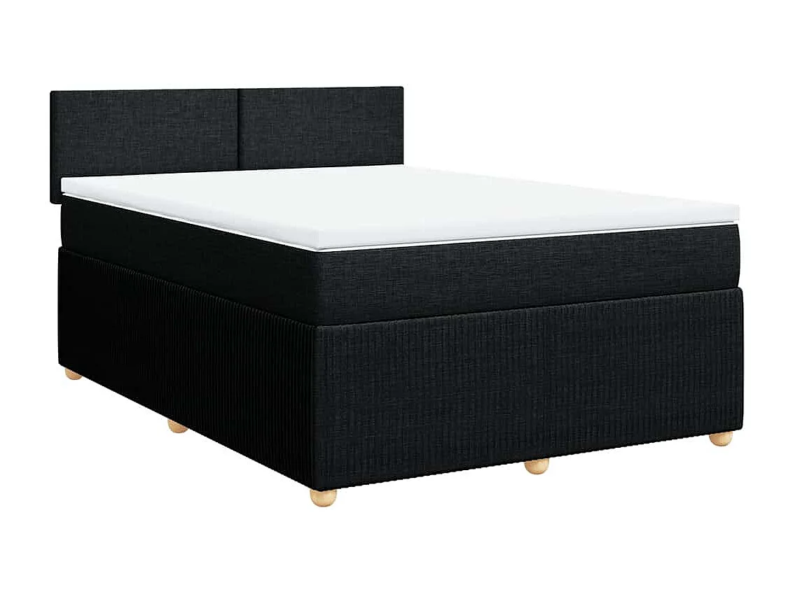 Boxspring met matras stof zwart 160x200 cm