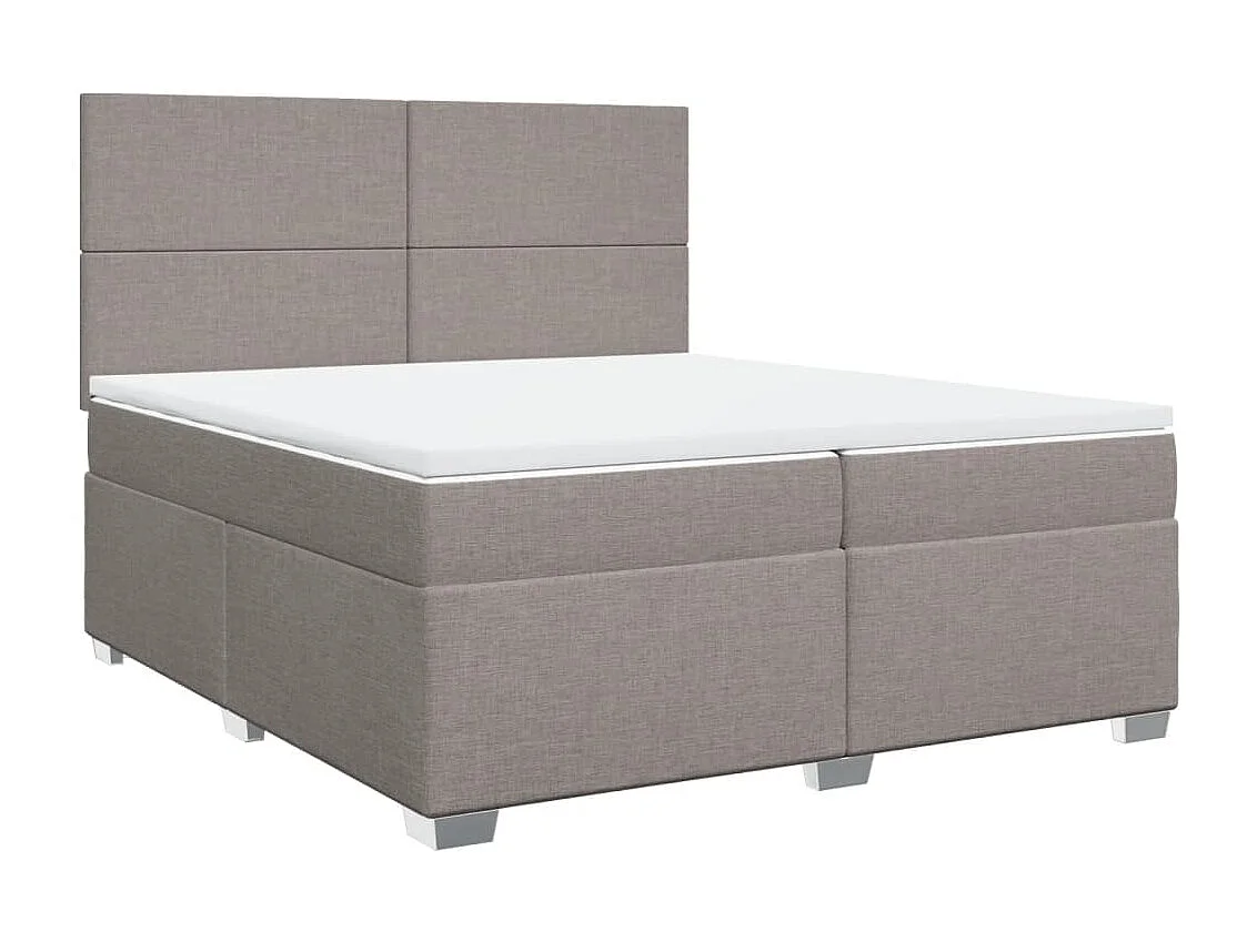 Boxspring met matras stof taupe 200x200 cm