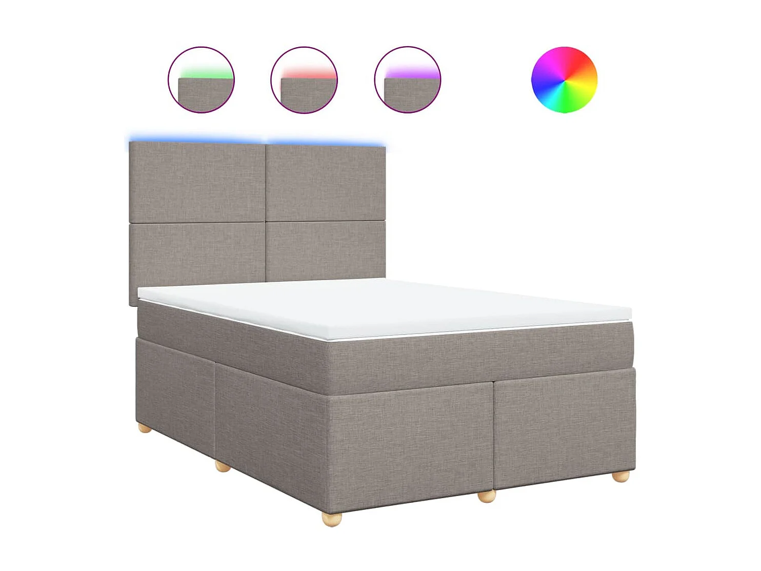 Boxspring met matras stof taupe 140x190 cm