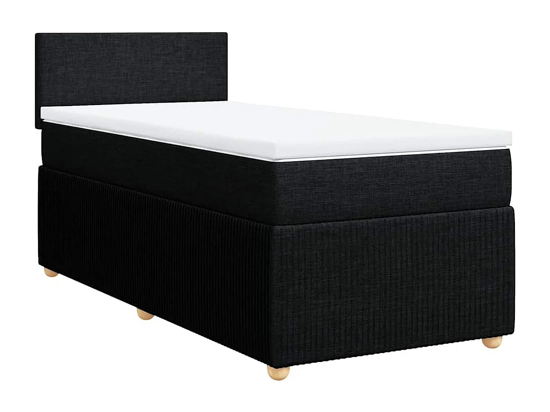 Boxspring met matras stof zwart 100x200 cm