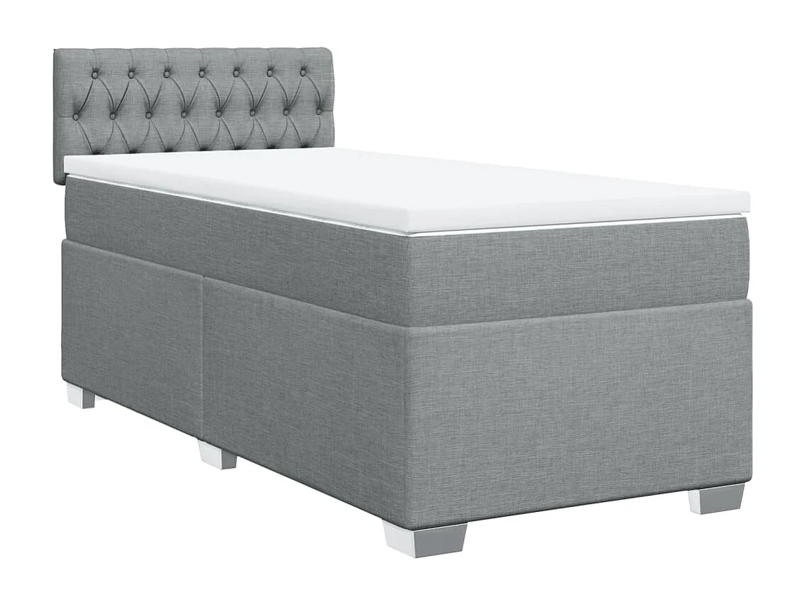 Boxspring met matras stof lichtgrijs 90x190 cm