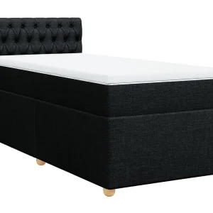 Boxspring met matras stof zwart 100×200 cm