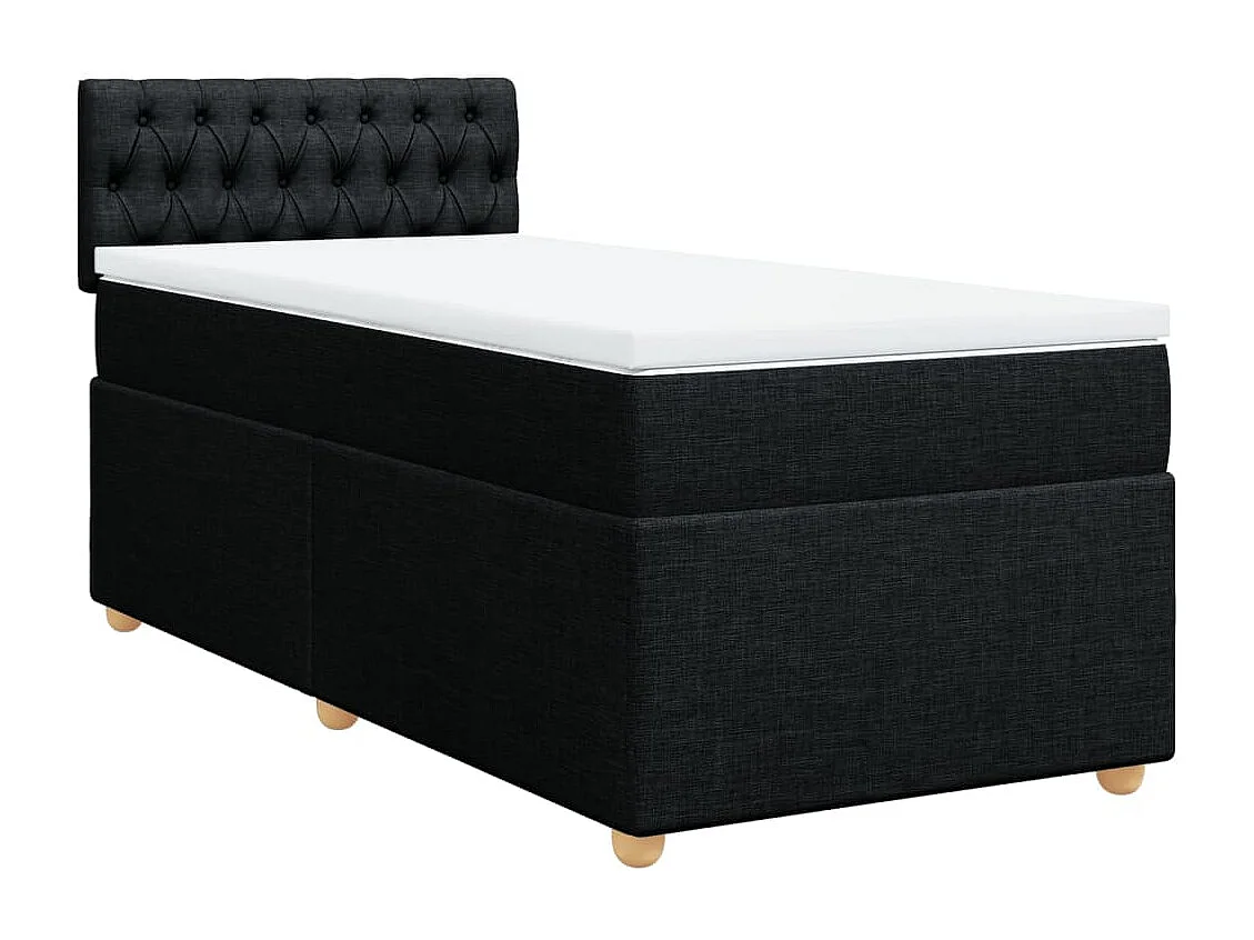 Boxspring met matras stof zwart 100x200 cm