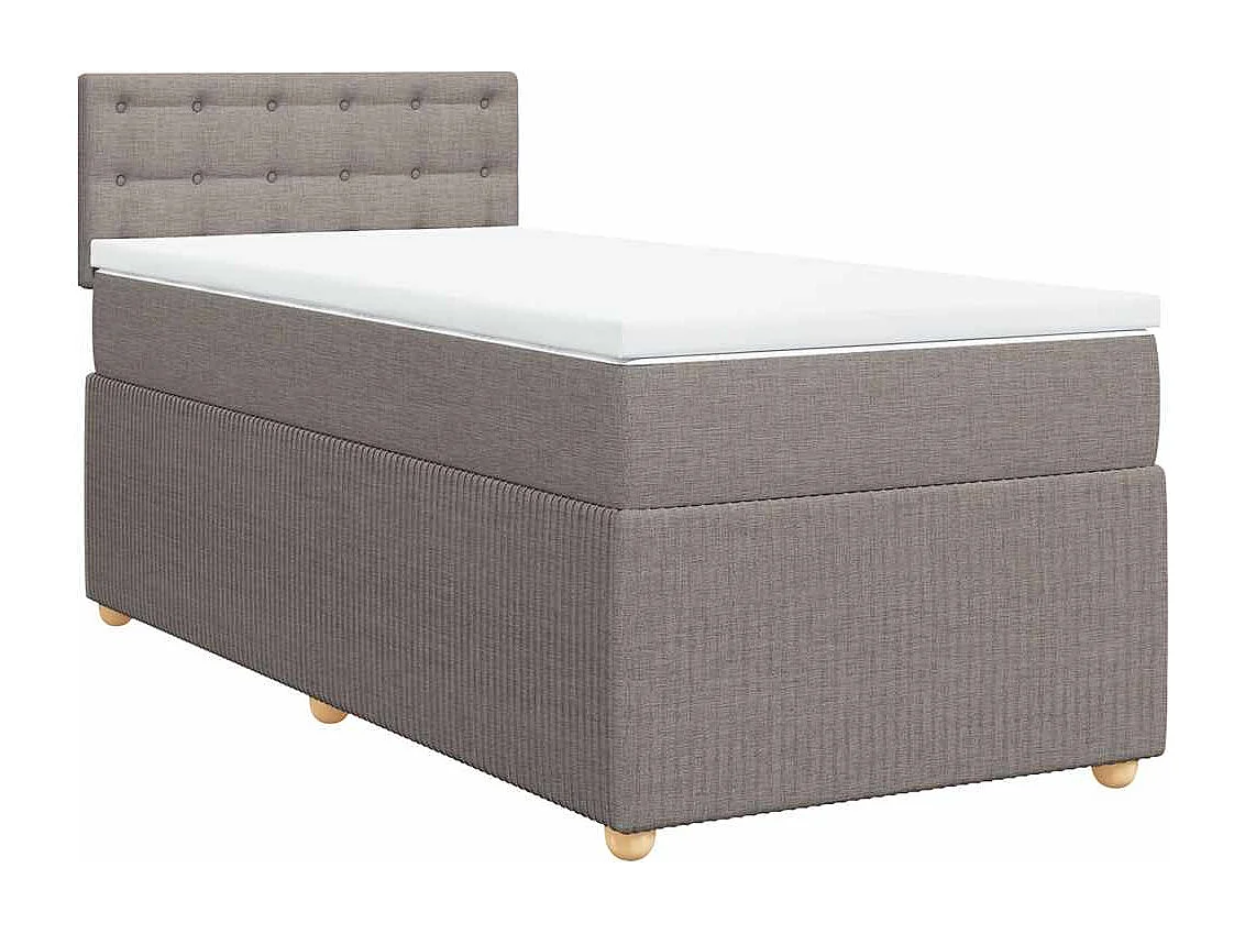 Boxspring met matras stof taupe 80x200 cm