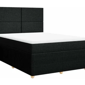 Boxspring met matras stof zwart 140×190 cm Boxspring met matras stof zwart 140×190 cm
