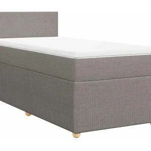 Boxspring met matras stof taupe 90×200 cm Boxspring met matras stof taupe 90×200 cm